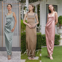 LALIT STUDIO Fairy Dress เดรสแขนกุดทรงยาว (สินค้าพร้อมส่ง) ชุดออกงานสไตล์มินิมอล เรียบหรู ผ้าดัชเชสเกรดดี ชุดออกงานแบรนด์ IG