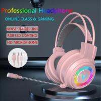 【Undine earphone】ไฟ RGB หูฟังเกมหูฟังแบบมีสายไม่มีเสียงรบกวน Headphone Gaming พร้อมไมโครโฟนสำหรับคอมพิวเตอร์แล็ปท็อปพีซี