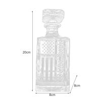 Whiskey Decanter Bottle American Flag Pattern Crystal Glass Wine Aerator Beer Containers Cup Home Bar Tools Decoration