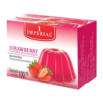 สินค้ามาใหม่! อิมพีเรียล วุ้นเจลาตินสำเร็จรูป กลิ่นสตรอว์เบอร์รี่ 100 กรัม x 2 กล่อง Imperial Strawberry Flavoured Galatin Dessert 100g x 2 Boxes ล็อตใหม่มาล่าสุด สินค้าสด มีเก็บเงินปลายทาง