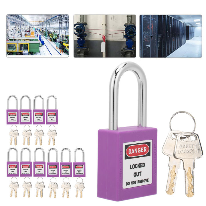 lockout-tagout-lock-v-10ชุดพร้อมกุญแจ20ดอกสำหรับโรงงาน