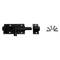 1 Pcs Sliding Door Latch  Bathroom Sliding Door Latch  Aluminum Alloy  with 6 Screws  for Garden Gates  Shed  Wc (Black) Door Hardware Locks Metal fil