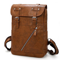 Vintage Waterproof 15.6 Inch Laptop Backpack Men Luxury School Bags Leather Backpacks Multifunctional Retro Travel Bag For Men