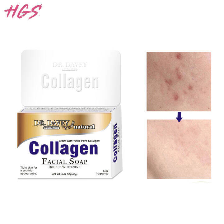 HGS All Natural 100 Collagen Double Whitening Soap, Removes Fine Lines