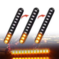 2PCS LED Turn Signals Strip Motorcycle Flowing Water Tail Brake Lights 12 LED 3528SMD License Plate Light Blinker Stop Flicker Bulbs  LEDs HIDs