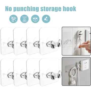 5/10PCS Thicken Self-Adhesive Clear Strong Plug Hook Wall Storage Multi-use  Transparent Pasting Hook