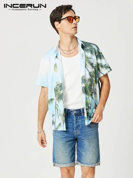 2023-incerun-เสื้อผู้ชายแฟชั่นเสื้อนอกวันหยุด-เสื้อลำลองแขนลายสั้นขายดีเสื้อ-s-5xl-สินค้าตามสั่ง