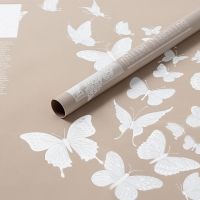 กระดาษช่อดอกไม้ของขวัญพิมพ์ลายผีเสื้อสุดสร้างสรรค์ขนาด58*58ซม. กระดาษห่อของขวัญลายดอกไม้กระดาษห่อของขวัญการห่อดอกไม้กระดาษปาป๋า