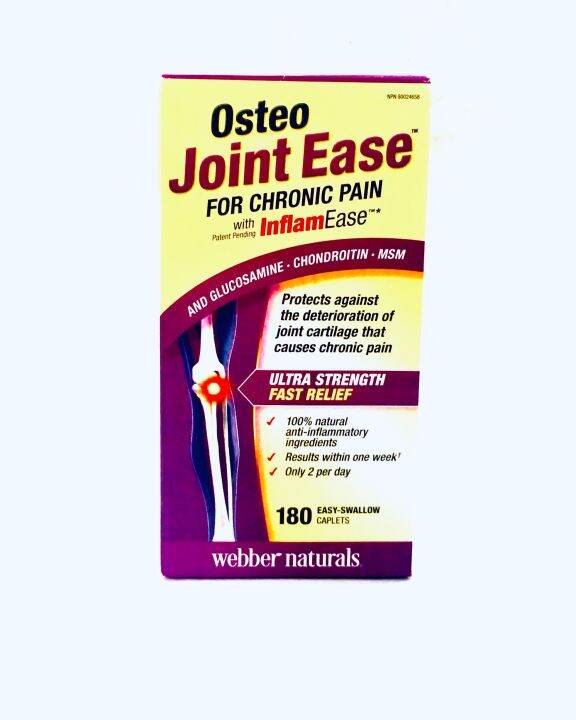 WEBBER NATURALS OSTEO JOINT EASE for chronic pain (180 caplets) Expiry