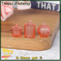 Tlapu 3ชิ้น/เซ็ตของเล่นอุปกรณ์ตุ๊กตา1:12บ้านตุ๊กตาสำหรับขวดแคนดี้ใส