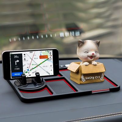 Car Phone Holder Dashboard Anti-Slip Phone Stand Mat Auto Phone Cushion PVC For Mobile Phone Bracket Navigation Storage Cushion Car Mounts