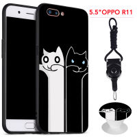 มาใหม่ล่าสุดสำหรับ OPPO R11เคสโทรศัพท์สำหรับ OPPO ซิลิคอนนุ่มกรณีที่มีรูปแบบเดียวกันขาตั้งโทรศัพท์และเชือก