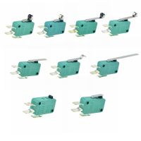 Micro Limit Switches 16A 250V 125V NO NC COM 6.3mm 3 Pins SPDT Micro Switch 28mm 52mm Arc Roller Lever Touch Switch Microswitch