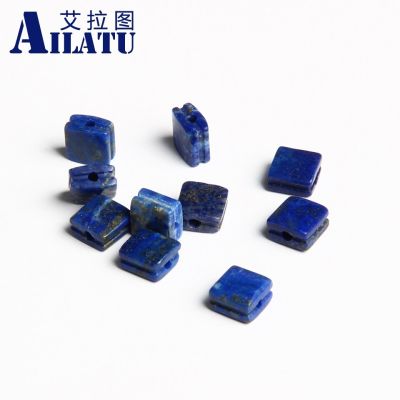 Ailatu ลูกปัดหิน8X8mm 10X10mm ตาเสือธรรมชาติ Onyx Lapis Lazuli สี่เหลี่ยมสำหรับสร้อยข้อมือสร้อยคอเครื่องประดับที่สวยงาม
