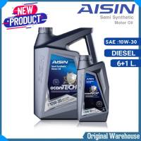 AISIN ดีเซล 10W-30 ขนาด 6+1 ลิตร น้ำมันเครื่องยนต์ดีเซล ไอซิน Semi Synthetic