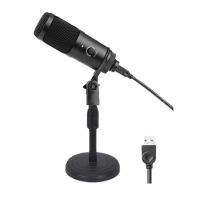 USB Microphone Plug and Play LED Indicator Volume Adjustment Professional Studio Microphone for PC Laptop Mac Windows