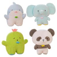 1PC Creative Plush Panda Doll Black White Hugging Panda Cactus Elephant Shark Doll Small Stuffed Animal Doll Souvenir Toys gaudily