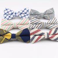 Men Cotton Bowtie Wedding Gentlemen Business Bow Tie England Rainbow Plaid Striped Neck Ties Women Skinny Gravatas Cravat Boys Clothing