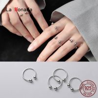 [Xixi ornaments] La Monada แหวน925เงินสเตอร์ลิงลูกปัดผู้หญิง,แหวนมินิมอลแหวนเครื่องเพชรประณีตเงิน925ปรับได้สำหรับผู้หญิง