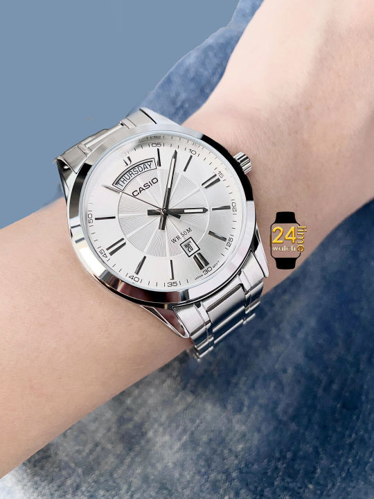 casioผู้ชายแท้-มินิมอล-นาฬิกาcasio-หน้าปัดสีขาว-อ่านเวลาง่าย-คาสิโอ-นาฬิกาแบรนด์เนม-มั่นใจนาฬิกาแท้เท่านั้น-มีประกัน