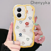 เคส Chenyyka สำหรับ VIVO Y76 Y76s Y74s 5G Y36 Y77 Y77E 5G Y78 Y78 5G + 5G IQOO Z6 Lite 5G เคสสวยงามความรักและดอกไม้ลวดลายเรียบง่ายสีสันสดใสลายคลื่นเนื้อครีมขอบซิลิโคนอ่อนชัดเจนเคสโทรศัพท์โปร่งใสกันกระแทก