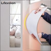 3D Acrylic Mirror Stickers Flexible Thicken-2mm Self-adhesive DIY Art Mirror Wall Stickers Decoration for Wardrobe Bathroom Home