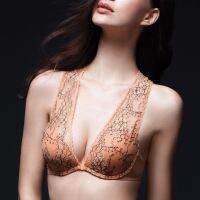 Annebra บราเสริมทรง ตะขอหน้า คอวี มีโครง เสริมฟองน้ำ Front Closer Mold Bra V Neck รุ่น AB1-486