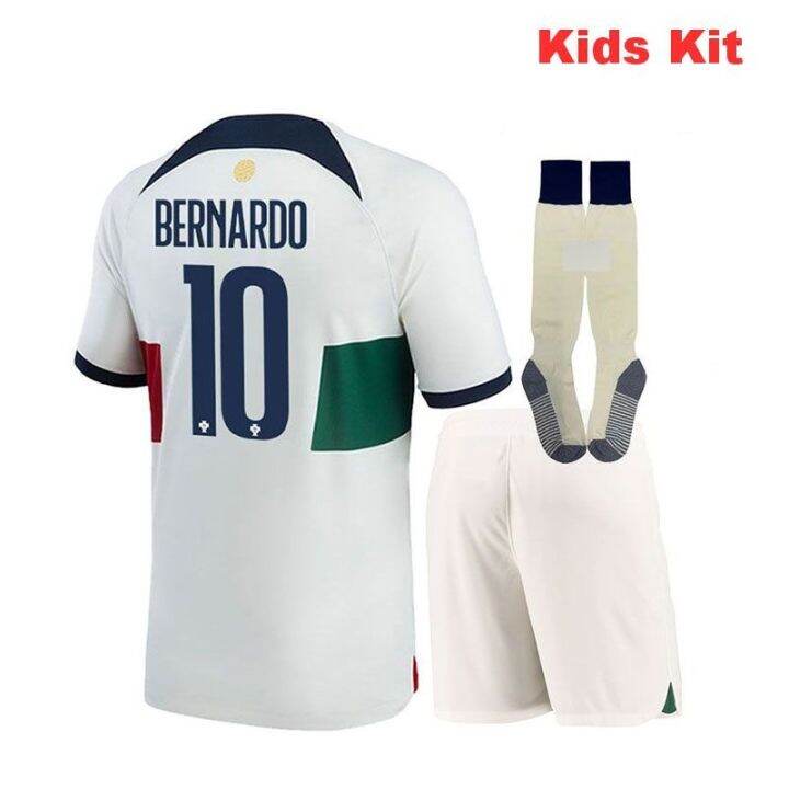 2022-2023-portugal-away-kids-kit-football-shirt-world-cup-national-team-top-qualit-top-and-shorts-set-soccer-jersey-with-patch-socks