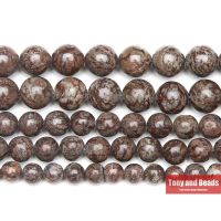 Natural Stone Brown Snowflake Obsidian Round Beads 15" Strand 4 6 8 10 12MM Pick Size For Jewelry Making No.AB15 Cables