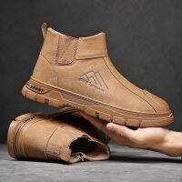 High-Top Set-Toe Martin Boots รองเท้าหนังข้อเท้าผู้ชายฤดูใบไม้ร่วง Outdoor Leisure Tooling Boots