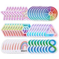 48PCS Calm Stickers, 6 Styles Fidget Tactile Rough Textured Strips Reusable Sensory Strips for Anxiety Sensory Stickers