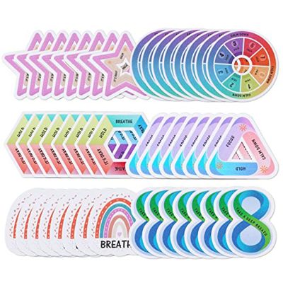 48PCS Calm Stickers, 6 Styles Fidget Tactile Rough Textured Strips for Anxiety Sensory Stickers