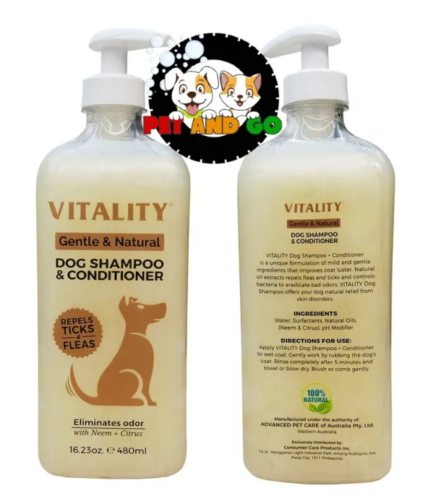 Vitality Dog Shampoo and Conditioner 480ML Lazada PH