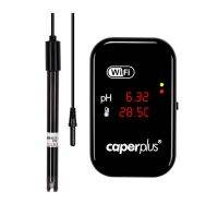 Caperplus เครื่องตรวจจับตรวจจับอุณหภูมิอัจฉริยะ PH,แอป WIFI จอแสดงผลแบบดิจิตอล PH สำหรับเครื่องมือสัตว์ปลาพิพิธภัณฑ์สัตว์น้ำถังสัตว์เลี้ยง