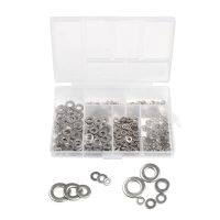 500Pcs Mulit-size M1.6/M2/M2.5/M3/M4/M5 304 Stainless Steel Flat Washer Plain Washer Gaskets Assortment Kit Nails Screws  Fasteners