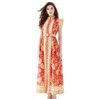 Womens Dress New Fashion Spring/Summer New  High Class  Dress Print  Maxi Dress