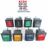 1pcs KCD4 Rocker Switch ON-OFF 2 Position 4 Pins / 6 Pins  Electrical equipment With Light Power Switch 16A 250VAC/ 20A 125VAC Printing Stamping