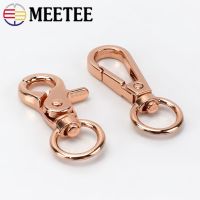 Meetee 5/10/30pcs Rose Gold Bags Strap Metal Buckles Trigger Snap Hook Lobster Swivel Dog Buckle Key Chain Hardware Accessories