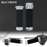 Motorcycle 1 39; 39;25mm Electronic Throttle Hand Grips Chrome Aluminum Handle Grip For Harley Softail Touring Electra Glide FLHX FXSB