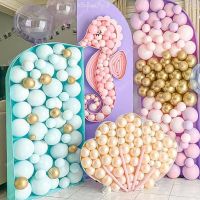 Large Mermaid Seahorse Shell Mosaic Frame Stand Balloon Filling Box Under The Sea Party Decoration Kids Birthday Toy Baby Shower