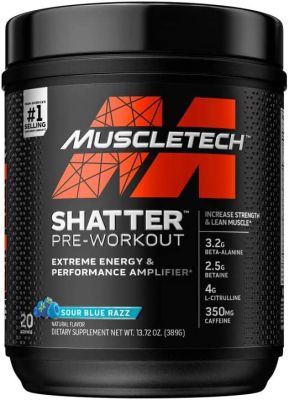 MuscleTech Shatter Pre-Workout (20 Servings) Extreme Energy &amp; Performance Amplifier  Increase Strength &amp; Lean Muscle PreWorkout Powder for Men &amp; Women | PreWorkout Energy Powder Drink Mix | Sports Nutrition Pre-Workout Products