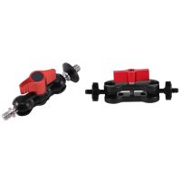 Dual Ball Head Hot Shoe 1/4Inch Tripod Magic Arm Mount Adapter &amp; Magic 1/4 Inch Clamp Double Ball Head Arm Mount Adapter