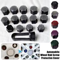 40 pcs 17mm Car Wheel Nut Caps Protection Caps Anti-Rust Rhinestone Hub Screw Cover Auto Tyre Nut Bolt Exterior Decor with Tool Nails  Screws Fastener