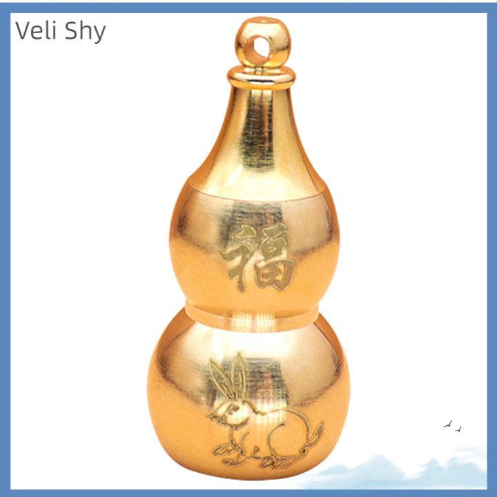 veli-shy-โชคดีของประดับตกแต่งบ้านราศีจีนขวดรูปน้ำเต้าขวดยาเครื่องประดับพวงกุญแจห้อยจี้น้ำเต้ากลวง