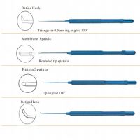 eChenZiWoDianZiKeJiYo ไทเทเนียมเมมเบรนไม้พาย Retina ไม้พายตะขอโค้งมนเคล็ดลับ130 ° สัตวแพทย์จักษุแพทย์เครื่องมือผ่าตัด