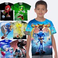 3D Pink Sonic Tshirts Red Sonic Boys and Girls Short Sleeved Tees Baby Boy Clothes Kids Clothes