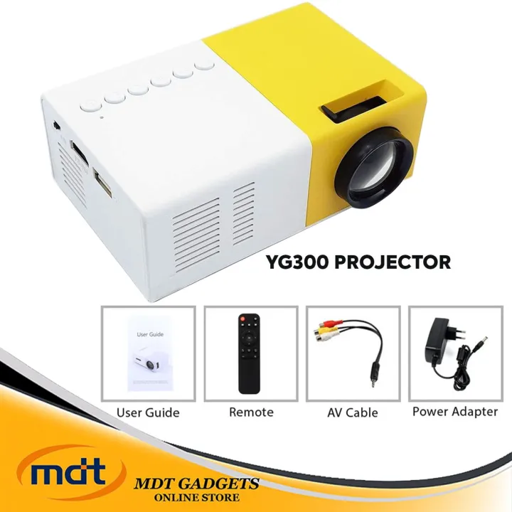 YG300 600 Lumens Mini Portable Projector Yellow White Lazada PH