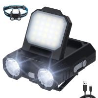 【lz】♈✇  Recarregável Farol LED com Sensor de Movimento Alto Lumen 5 Modos Impermeável Camping Cap Clip Lâmpada para Corrida Pesca