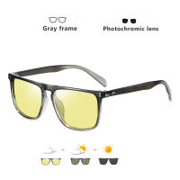 Brand Rivet Square Photochromic Sunglasses Men Polarized Women Driving Sun Glasses Day Night Vision Anti-Glare zonnebril heren