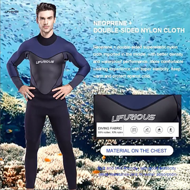 lazaralife-neopreneเต็มรูปแบบwetsuitsแขนยาวการเล่นเซิร์ฟการว่ายน้ำชุดดำน้ำ